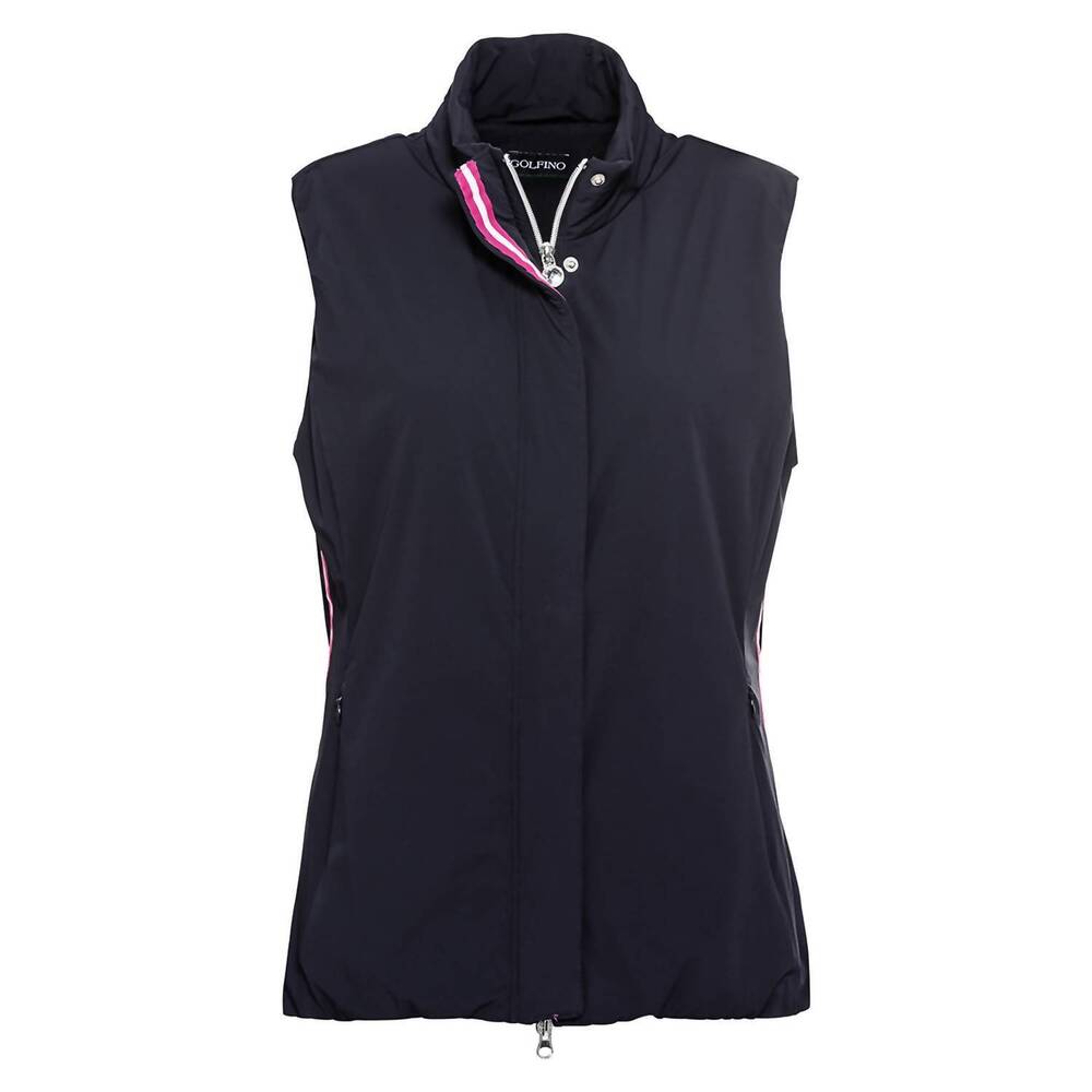 NEW GOLFINO pt steady line waist coat(bi stretch) in 580 dark navy